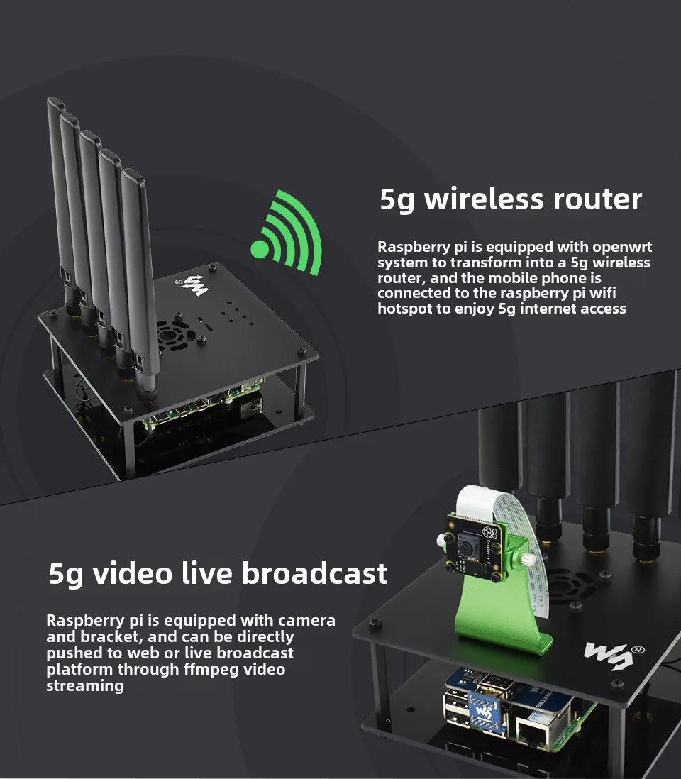 Scheda di espansione Raspberry Pi 5G/4G/3G SIM8200EA-M2 Modulo di comunicazione Raspberry Pi