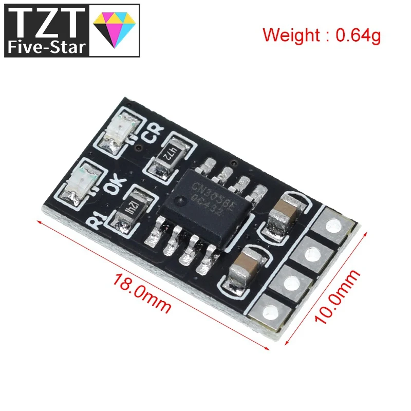 TZT Dedicado LiFePO4 Módulo Carregador de Bateria, 3.6V, 1A, CV/ CC, Proteção contra sobretensão, Recarga automática, Low-Power, 3.2V, LiFePO4