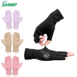 1 par de guantes cálidos de invierno para artritis, guantes de compresión para artritis para hombres y mujeres, dedo abierto para reumatoide, artrosis