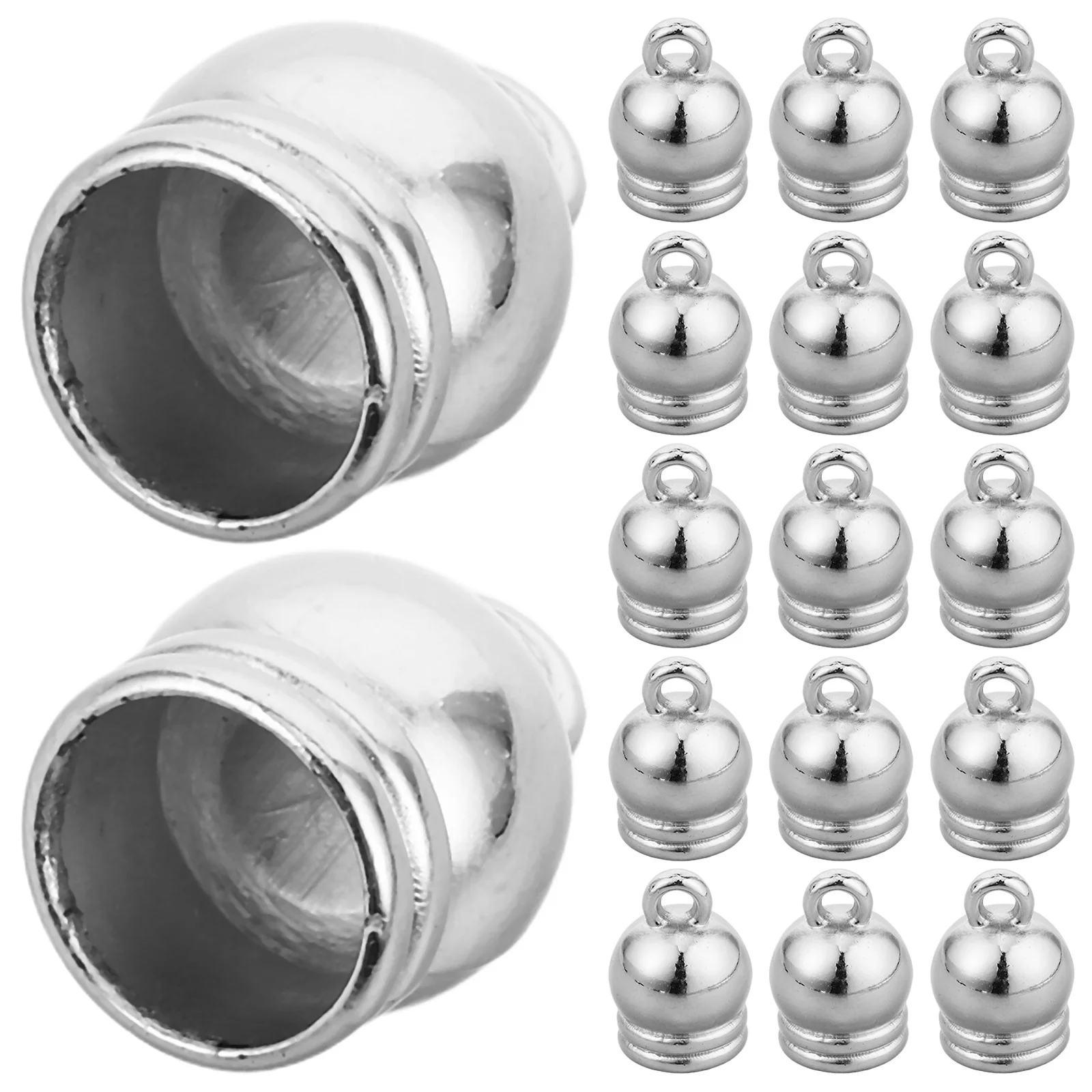 50Pcs Hanging Clock Tassel Caps Electroplated Ccb Mini Bells Graduation Tassel Accessories Cord End Fittings DIY Jewelry