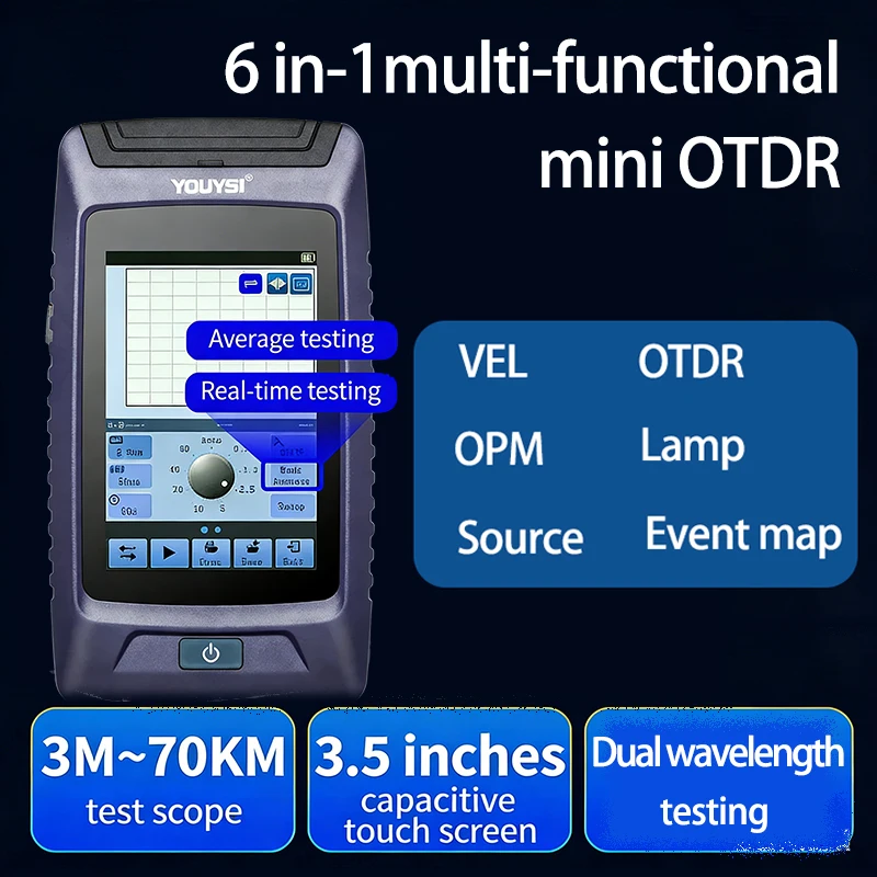 

НОВЫЙ Оптический рефлектометр OTDR для активных оптоволоконных линий 1310/1550 нм, 20 дБ, с сенсорным экраном, OPM, VFL