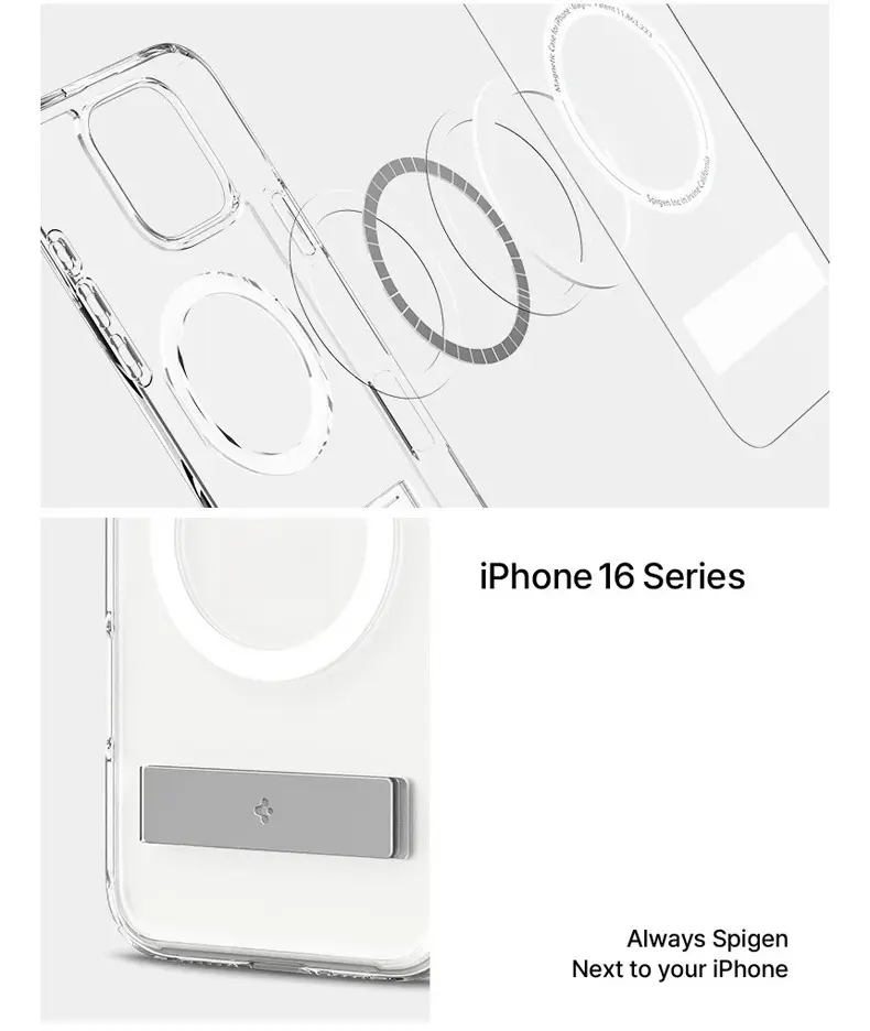 حافظة Spigen Ultra Hybrid S MagFit مصممة لهاتف iPhone 16 Pro Max 15 14 13 12 حامل مقاوم للاصفرار متوافق مع MagSafe - 3