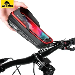 Wild Man Bicycle Stem Bag Touchscreen Folding Bike Front Bag Soft Shell 7.0