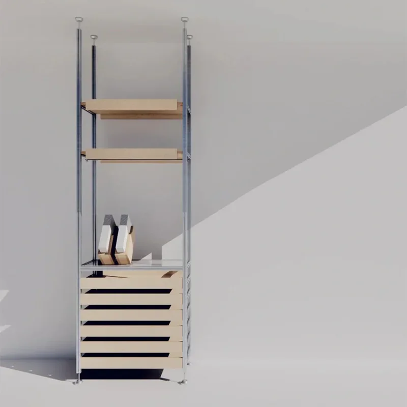 Ocean plate aluminum profile bookshelf shelf floor-to-ceiling multi-layer storage rack household living room display cabinet