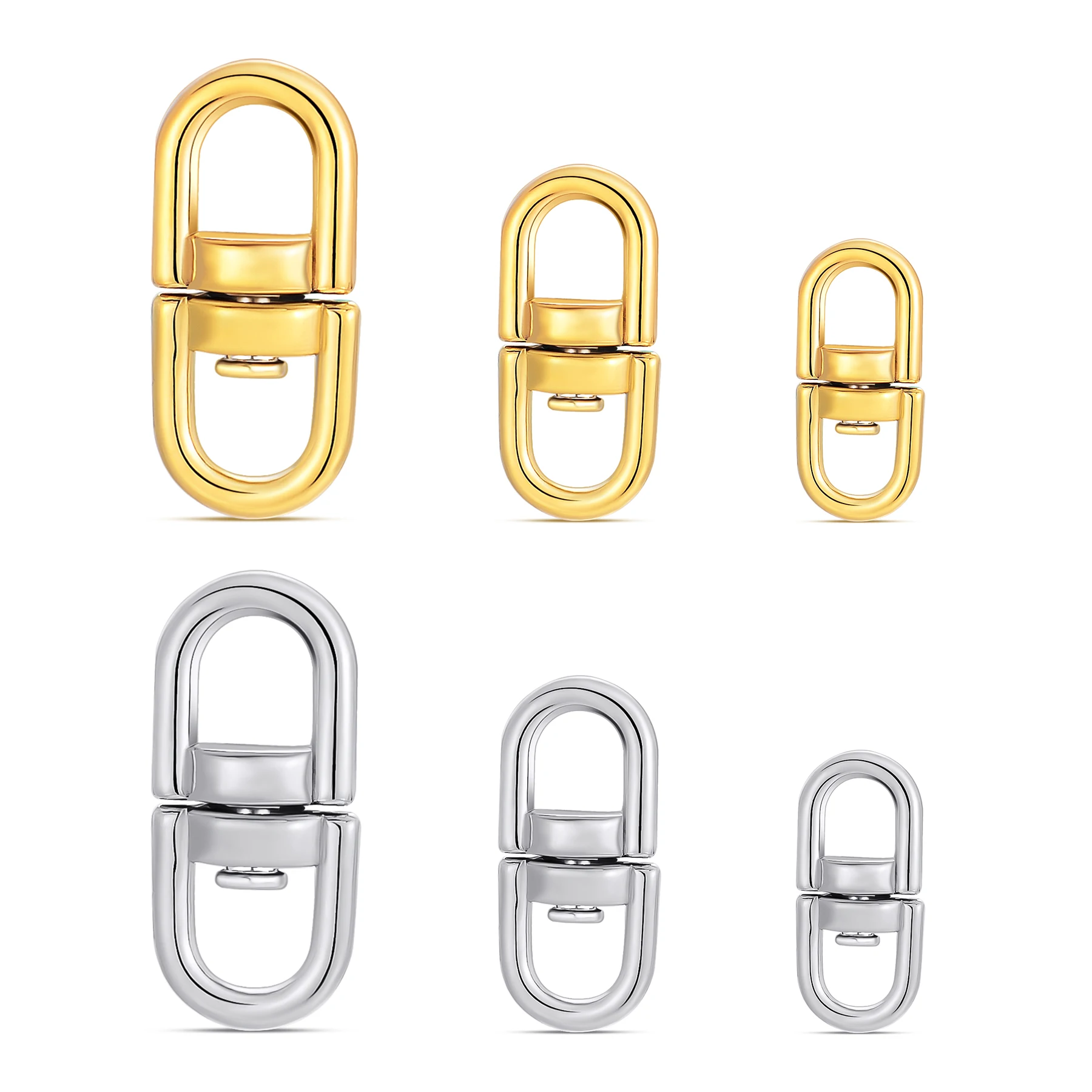 

Wholesale 4pcs Stainless Steel Keychain Clasp Connector for Making Women Jewelry DIY Key rings Accessories Gifts