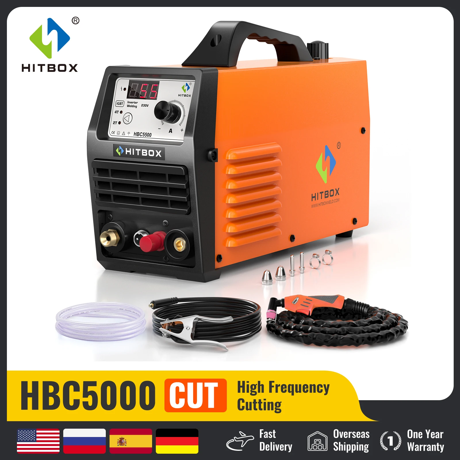 

HITBOX Plasma Cutter Machine HBC5500 55Amp DC Air Clean Cutting Machine 16mm Plasma Cutter for Metal Carbon Steel Aluminum IGBT