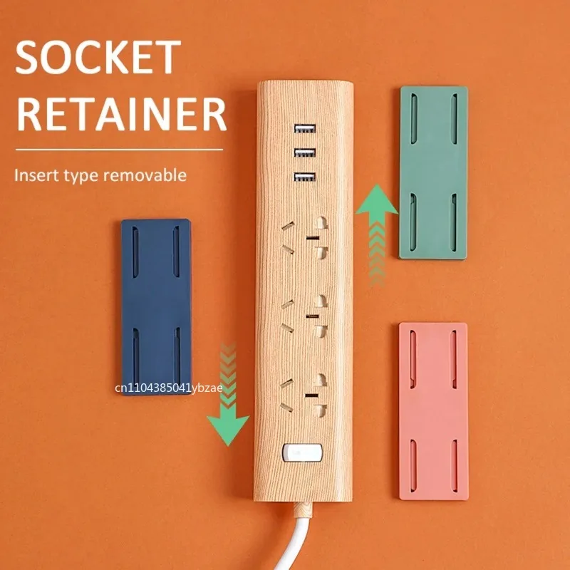 1-20 stücke Wand-Montiert Power Streifen Halter Selbst-Kleber Desktop Buchse Fixer Streifen Fixateur Steckdose Kabel drahtOrganizer Rack – Detail 5
