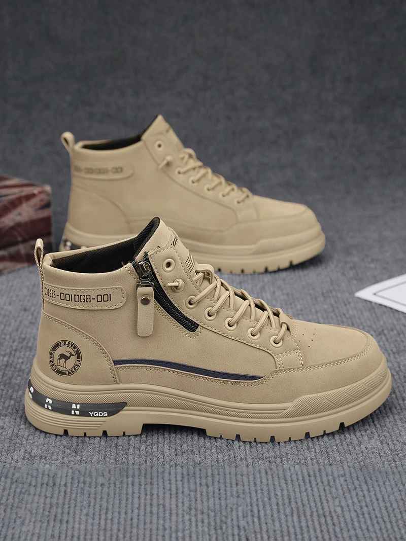 

Men's Summer Anti-Slip Thick Bottom High Top Waterproof Work Safety Sports Lightweight Hiking Mountain Climbing Boots
