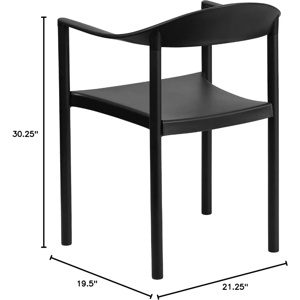 1000 lb. Capacity Black Plastic Cafe Stack Chair