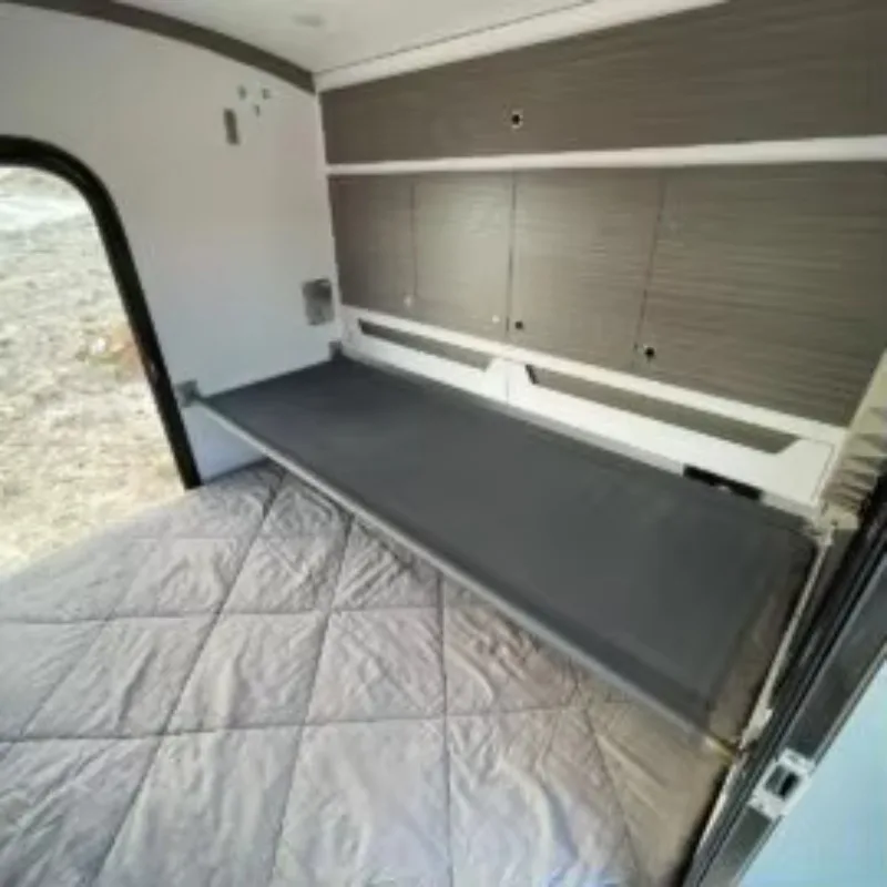 Mini Teardrop RV Trailer Off Road Capable Roof Rack Mesh Security Door Fuel Saving Compact Interior For Getaway Road Trip