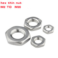 5pcs-100pcs Hex Thin Nut M2 M2.5 M3 M4 M5 M6 M8 M10 M12 M14 M16 DIN439 304 Stainless Steel Hex Hexagon Wafer Low Thin Jam Nut