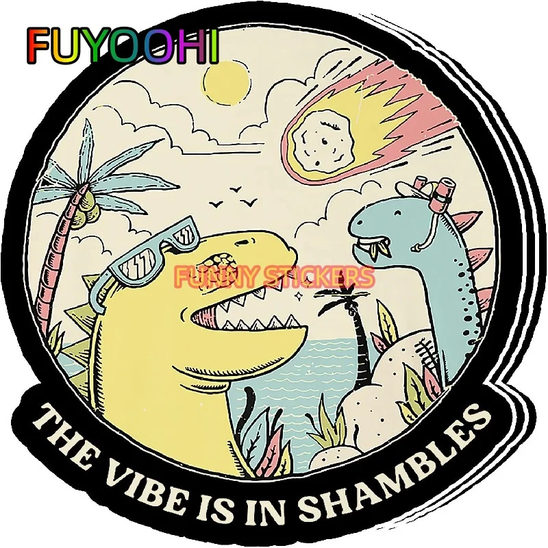 FUYOOHI Anime Cartoon Dinosaur Car Sticker Car Locomotive Computer Wall Decoration Sticker