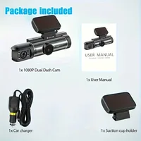 Dual Camera Car Dash Cam 1080P with IR Night Vision, Front and Rear Recording, Wide Angle & Loop Recording DVR 6
