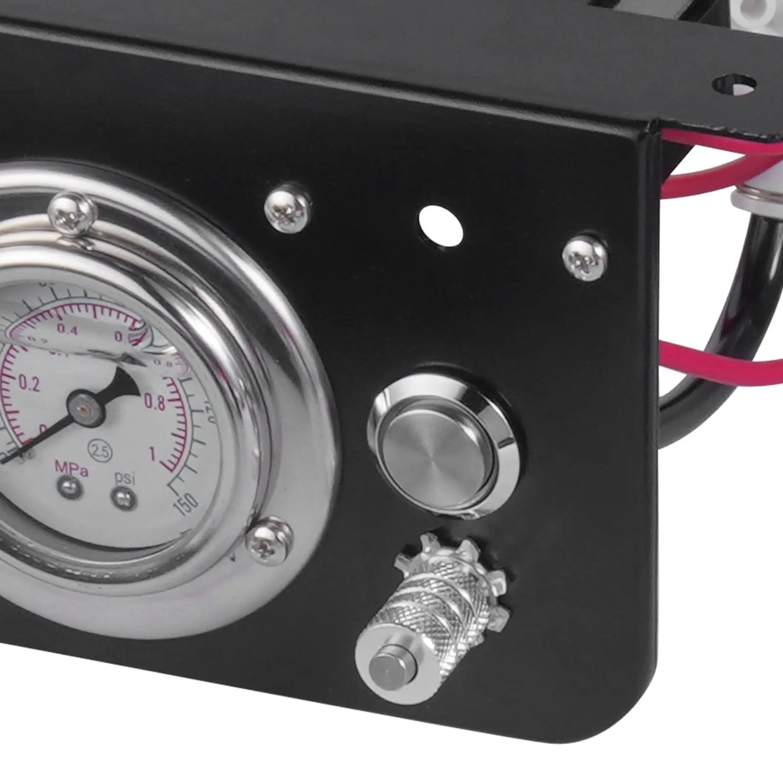 Air Shock Controller Kit, 12V 100PSI On Board Compressor System, Ride Suspension with Single Path, Pressure Gauge & Line for