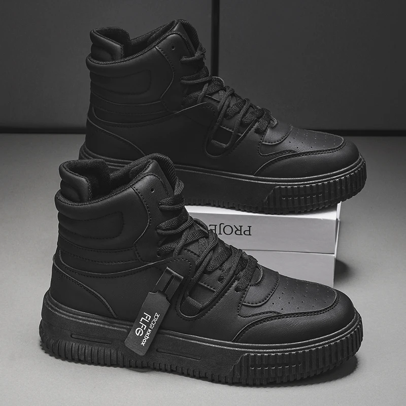 Fashion High Top Casual Sneakers Men Women Skateboard Shoes Student Trend Boots Wear-Resistant Two-Color Couples