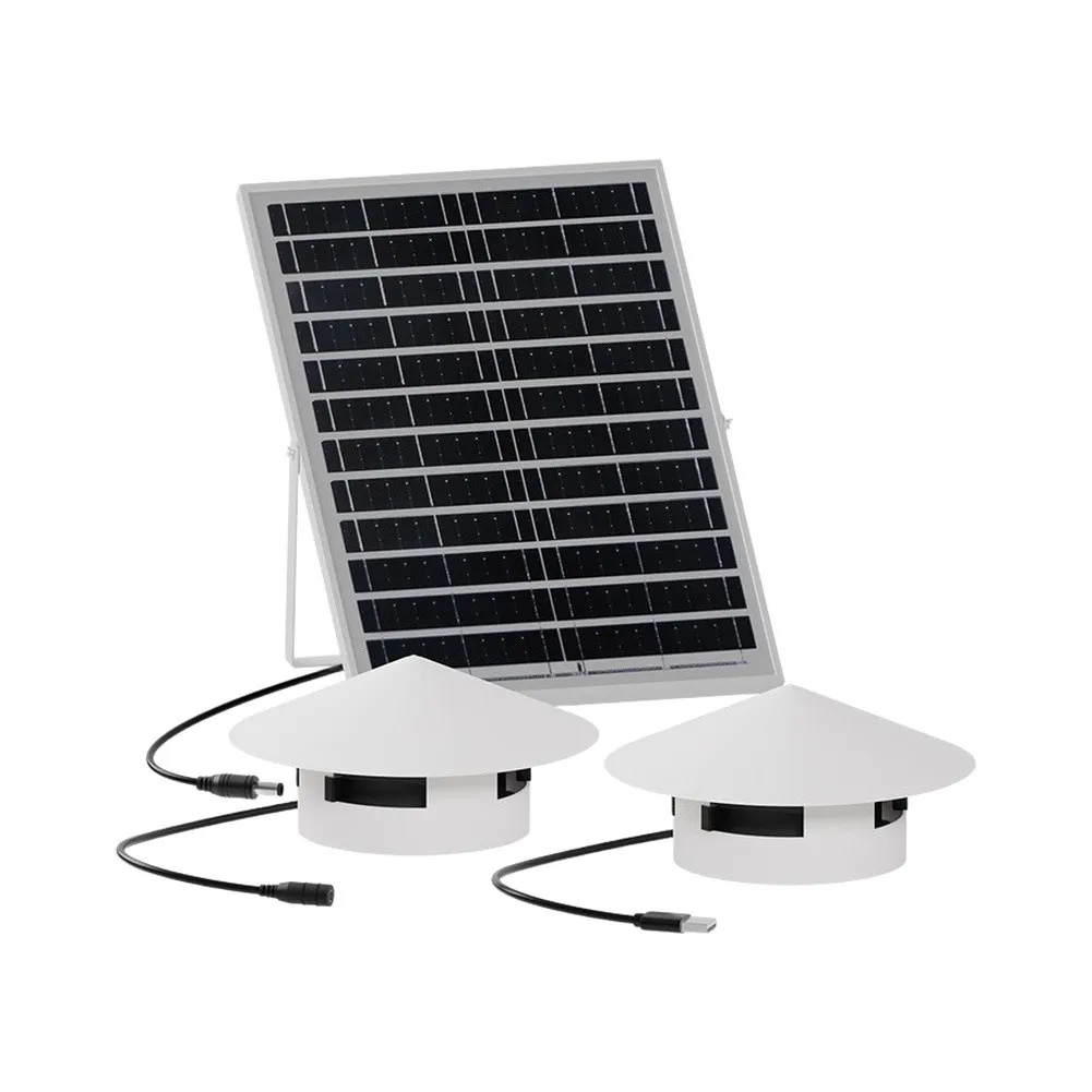 6V 6W Solar Powered Roof For Exhaust Fan with Weatherproof Rain Cap for Greenhouse Attic Bathroom Air Circulation