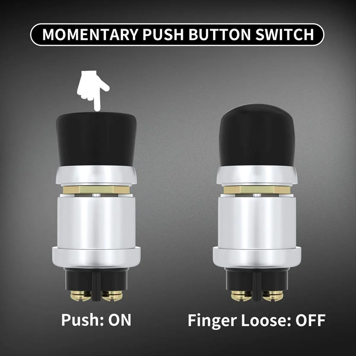 Compatible Push Button Switch 12V 50A Heavy Duty Momentary Push Button Switch Engine Marine Horn Button -3pcs