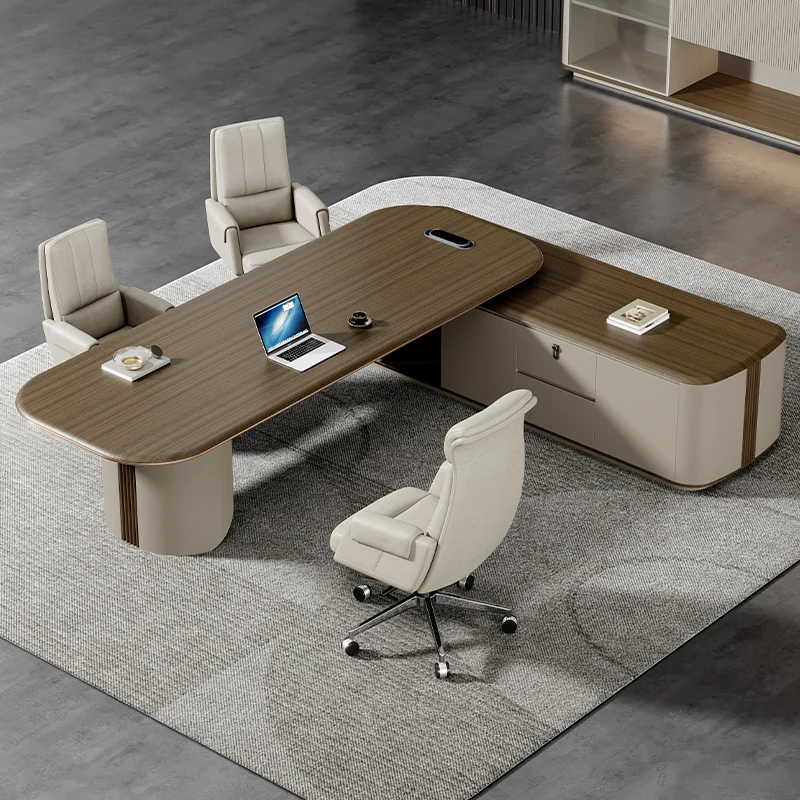 Conjunto de mesa de muebles de oficina de lujo, moderno, forma de L, Director, gerente, Jefe