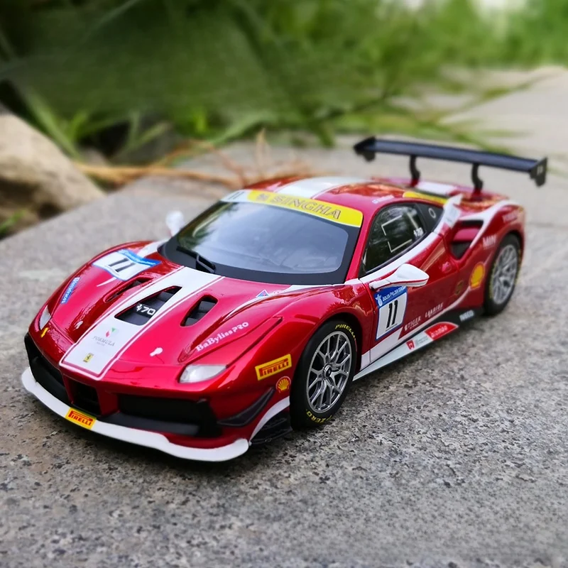 bburago-modele-de-voiture-miniature-488-gtb-a-l'echelle-1-24-vehicule-de-course-en-alliage-jouet-de-collection-pour-garcons-convient-aux-ages-14-ans-et-plus