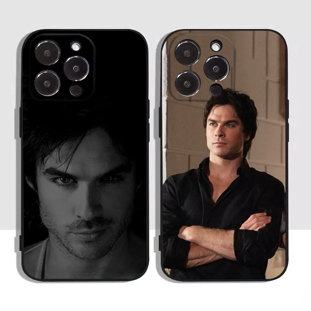 Damon Salvatore celebrity Phone Case For Apple iPhone 15,14,13,12,11,XS,XR,X,8,7,Pro,Max,Plus,mini Silicone Black Cover