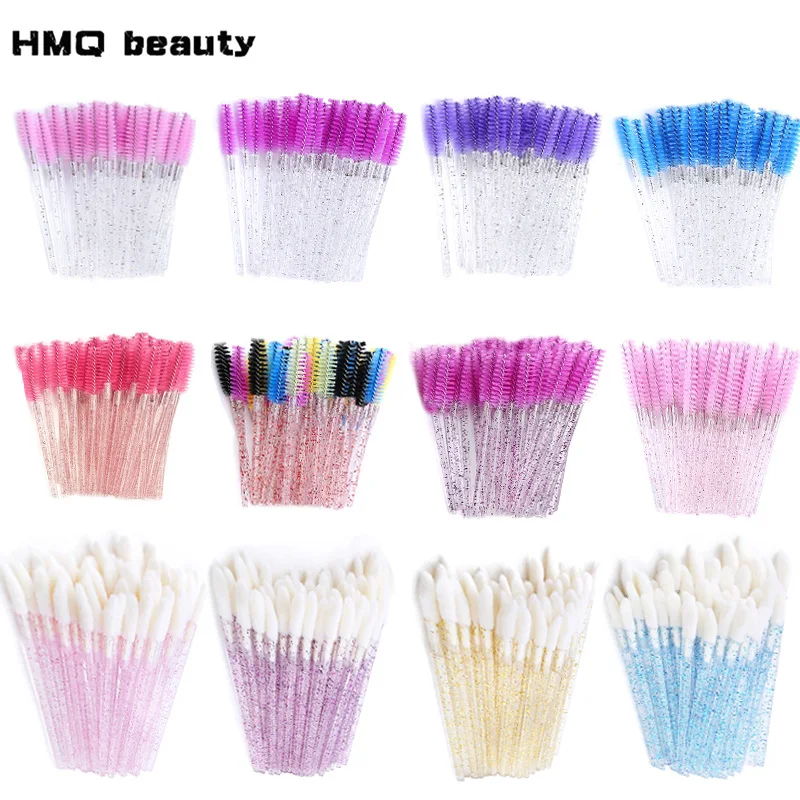 50 قطعة فرش رمش المتاح كريستال الحاجب فرشاة الشفاه فرشاة عصي الماسكارا قضيب كاذبة العين لاش تمديد أداة التجميل #1