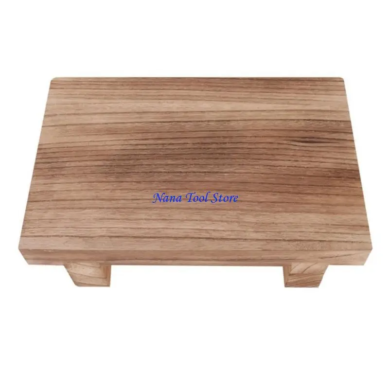 31GJ Durable Wooden Bedside Step Stool Non Slip Footstool with 400 Load Capacity Portable Step Stool for Adults & Kids