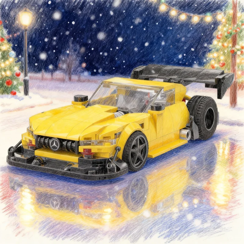 

323pcs MOC Mercedesesed Benz AMG SL63 Pikes Peak City Champions Model Building Blocks Creative DIY Gift Display Decor Assemble