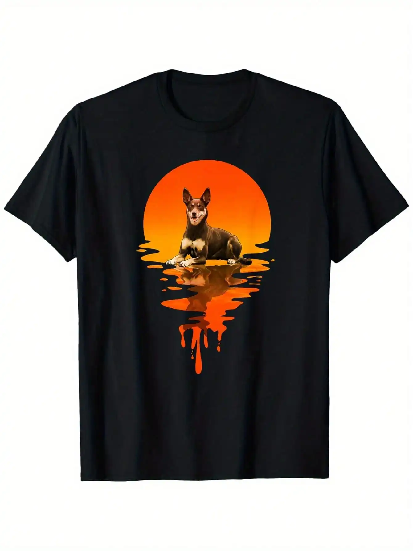 

Vintage Retro Australian Kelpie Print Men's T-Shirt - 100% Cotton, Lightweight & Breathable, Soft & Comfortable For Daily Wear