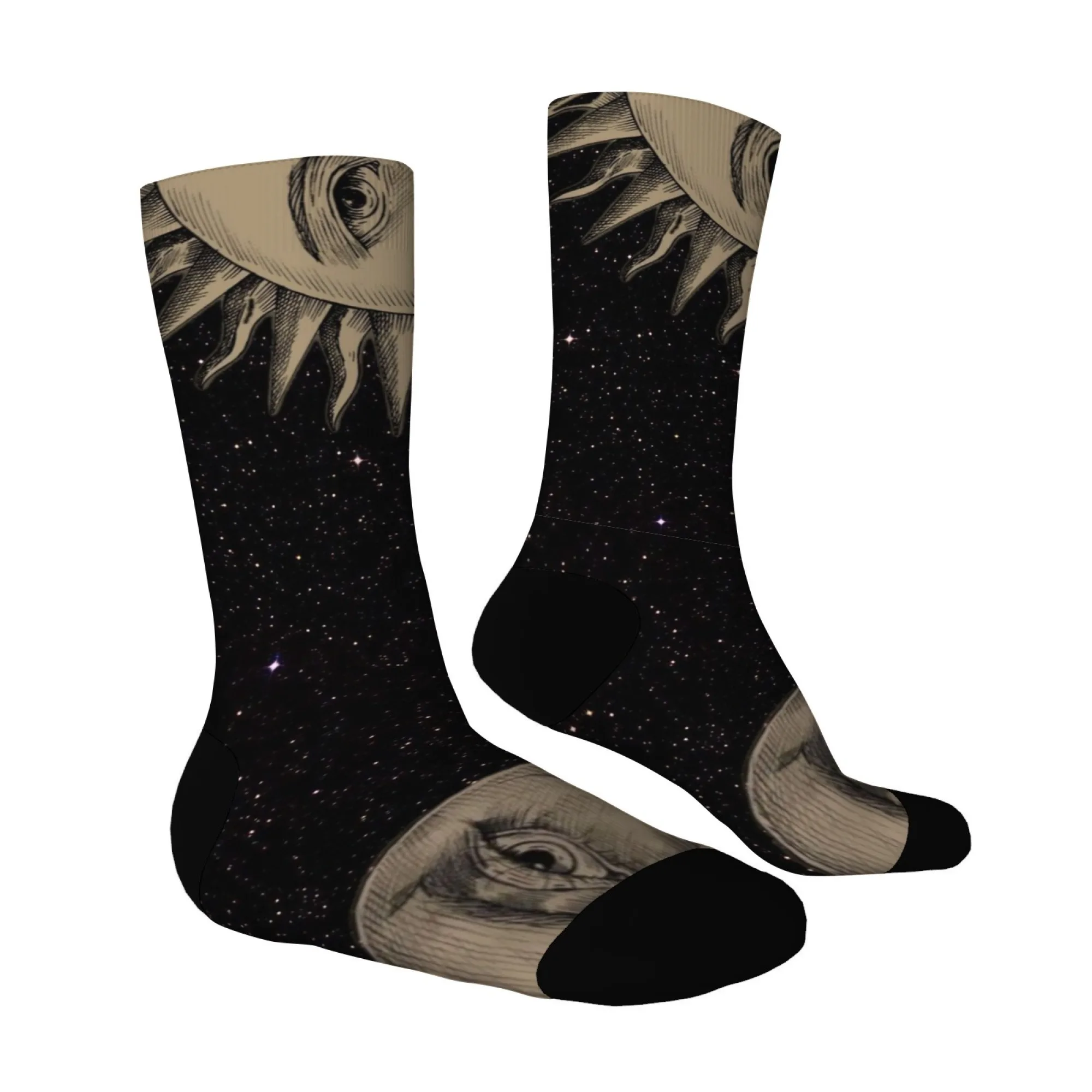 نمط عين سريالي الكل رؤية على طباعة سديم متوهجة للتلميذ ستارفيلد تصميم القوطية غالاكسي منتصف العجل الجوارب لأسلوب غامض