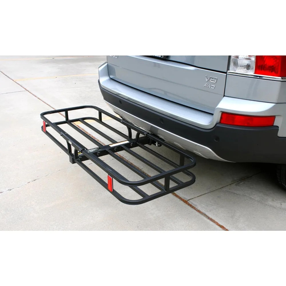 

Cargo Carrier - Trailer Mount Steel With High Side Rails For RV's,Trucks,SUV's,Vans,Cars 2" Receiver 500-lb Load Capacity ,Black