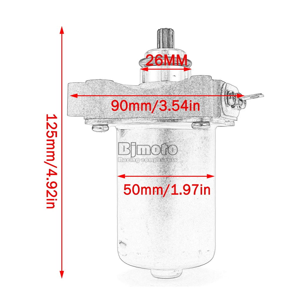 Anlasser für Aprilia RS50 RX50 MX50 Classic 50, für Honda Katrina, für Yamaha TZR50, für Piaggio ZIP Liberty 4T 100, 96928R. – Detail 14