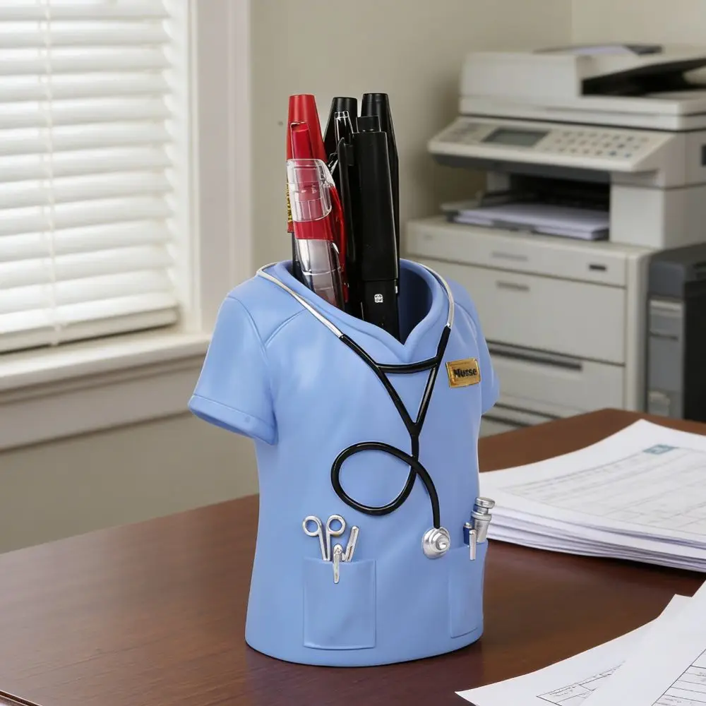 Creative Doctor's Coat-Shaped Pen Holder Practical Desktop Stationery Organizer Theme Desktop Organizer