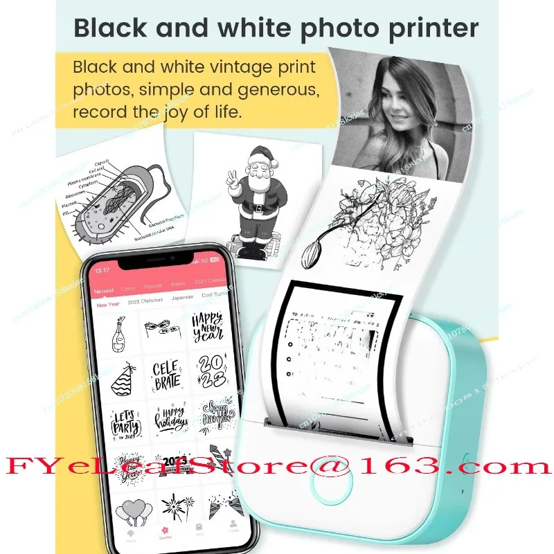 

T02 Inkless Receipt Mini Portable Thermal Printer