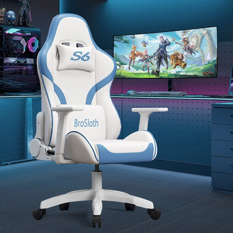 8CM Lift-Swivel Gaming Chair Sitting and Lying Computer Chair Ergonomic Chair Comfortable High Resilience Foam Seat Cushion