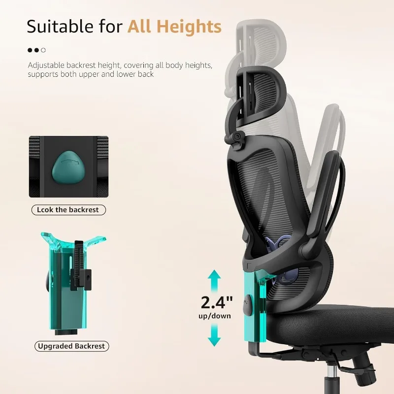 Ergonomic Office Chair Big and Tall - 350LBS Capacity,6'5