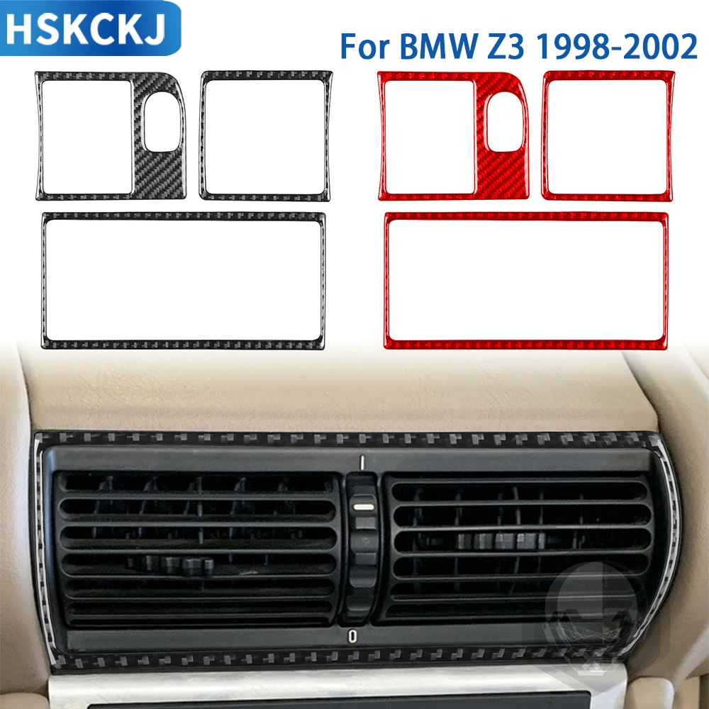 

For BMW Z3 1998 1999 2000 2001 2002 Carbon Fiber Accessories Car Interior Dashboard Air Outlet frame Trim Sticker Decoration