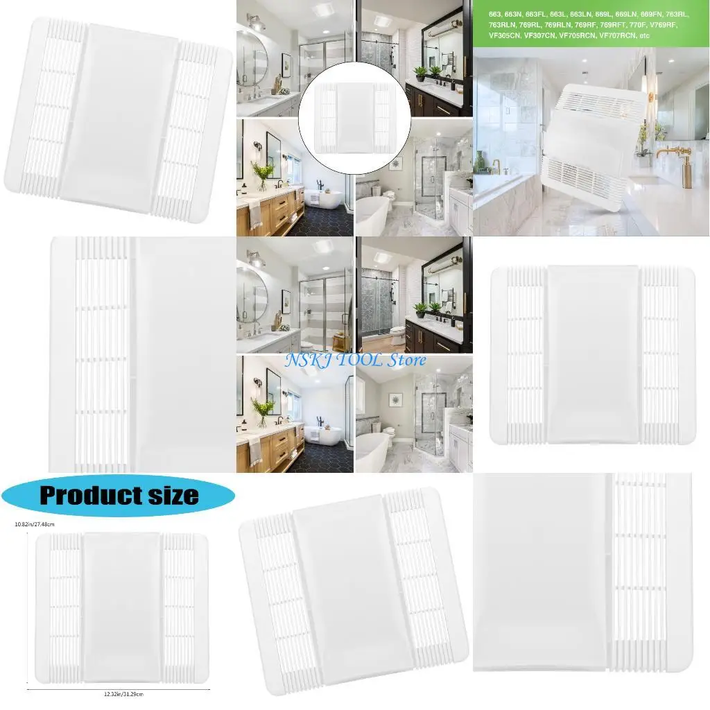 

L8RC 85315000 Ventilation Fan Grille Lens Bathroom Fan Light Cover Easy to Install