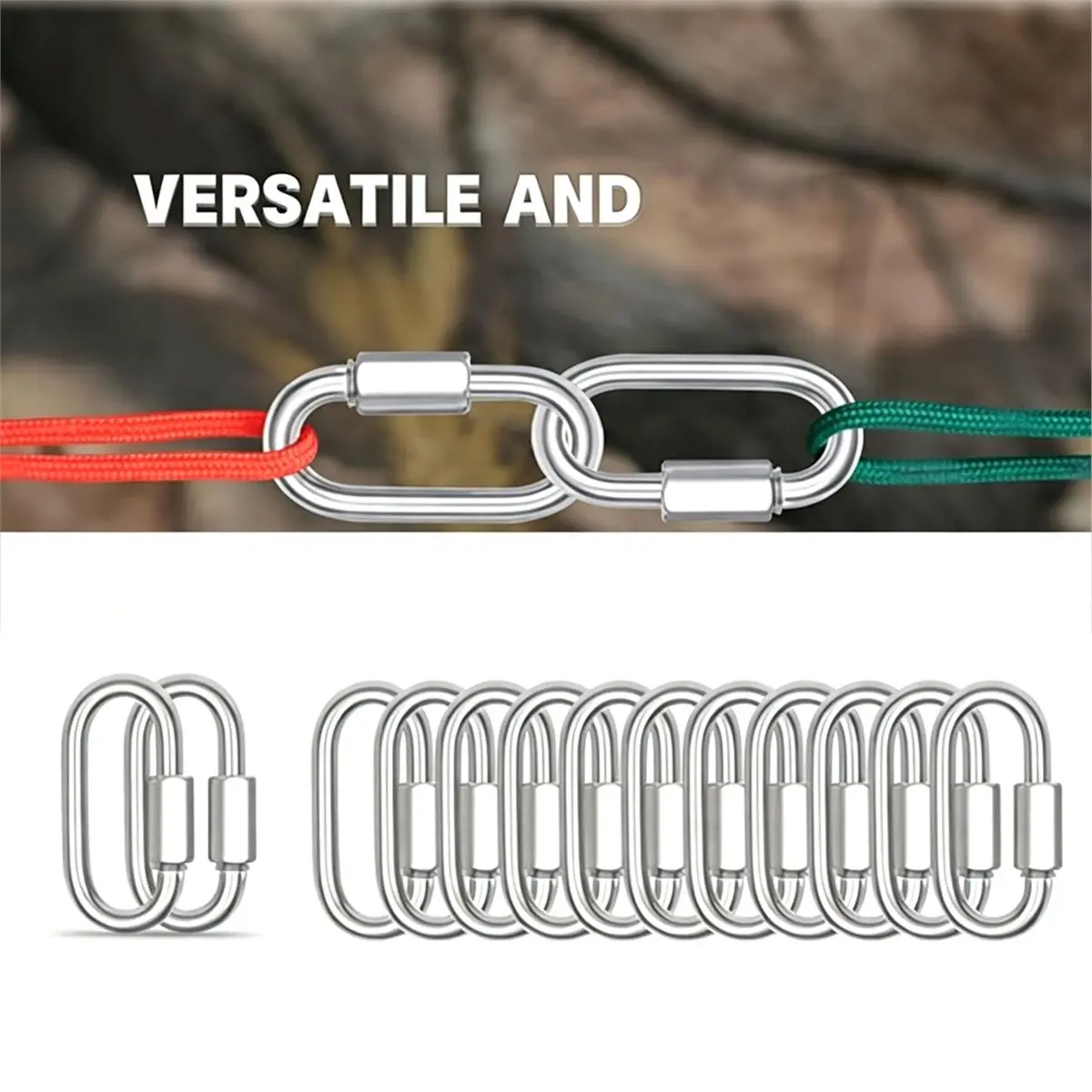 New Tool Steel Quick Link Locking Connector Rated 330 Lbs Sturdy Steel, 50PCS for DIY & Outdoor Uses
