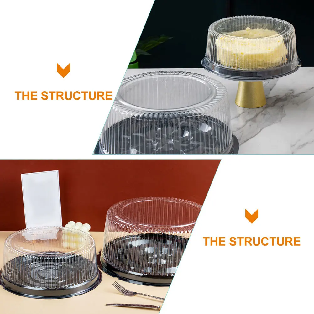 

20pcs Clear Cake Box Round Baking Packing Carrier Portable Transparent Dessert Container For Birthday Wedding Party Supplies