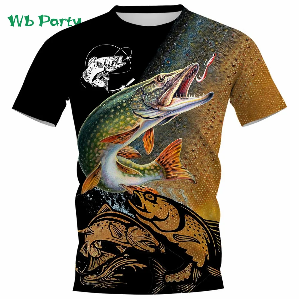 Summer Vintage Fish Print Clothes O-Neck Men Vintage Clothes T-shirts Shirts Graphic Tee Short Sleeve Tee T-shirt for Men Tops