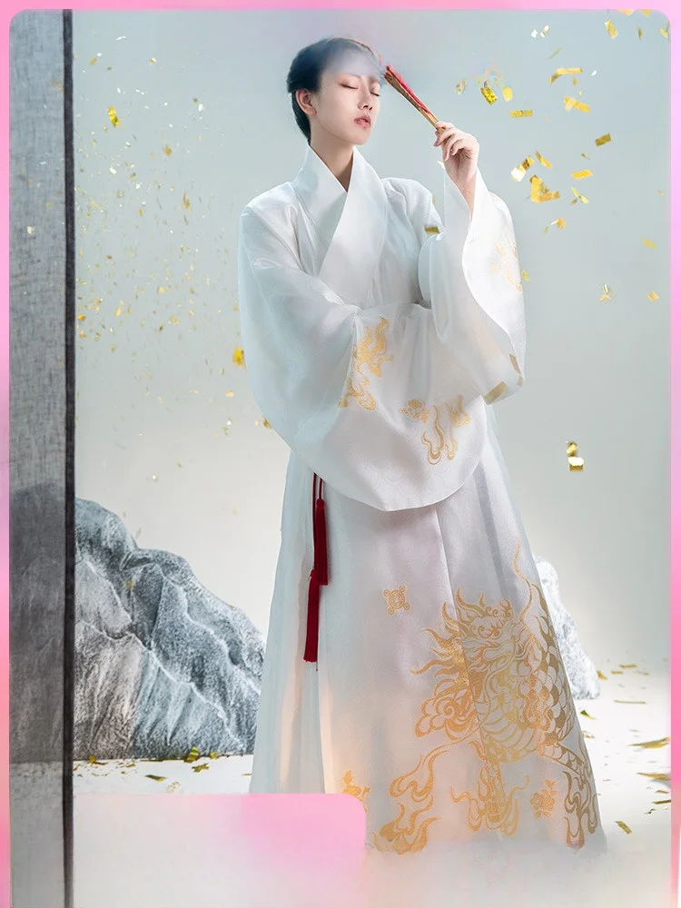 

Оригинальный женский ханьфу в стиле династии Мин с узором «Восемь сокровищ», золотое плетение, осенне-зимняя модная традиционная китайская одежда