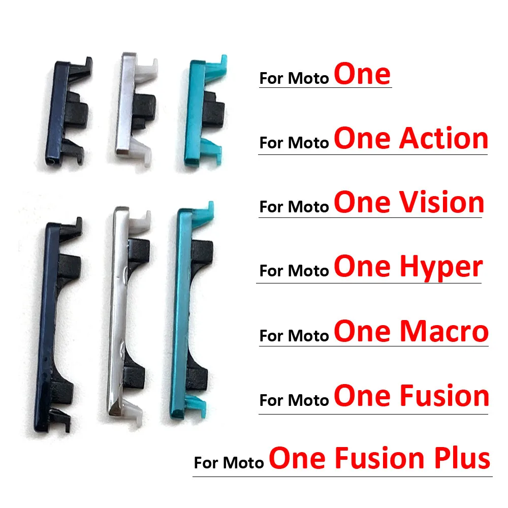 For Motorola Moto One Action Vision Hyper Macro Fusion Plus Power Button + Volume Side Button Key Replacement Parts