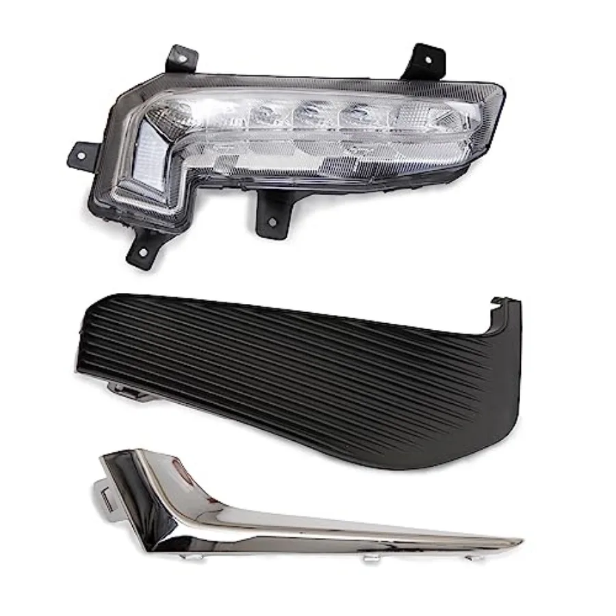 

Daytime Running Drivering Passenger Right RH Fog Light W/Bumper Insert Outer Grill Grille For Chevy Malibu 2016 2017 2018