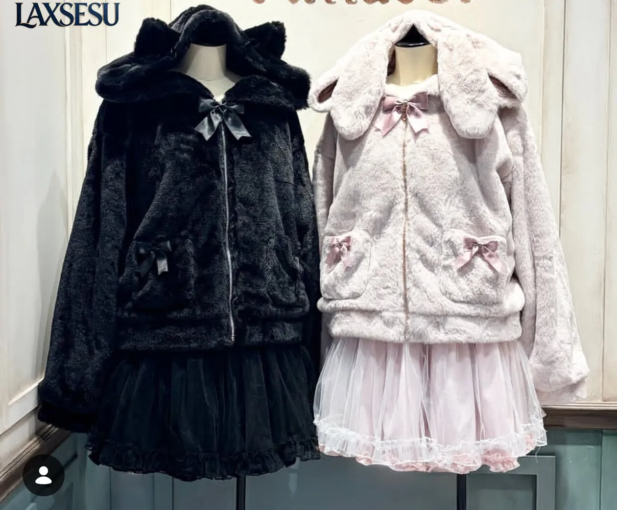 Lolita Jacket Mass Production Sweet Rabbit Ear/Cat's Ears Women's Plush Short Coat Japanese Sweet Winter Warm Coats