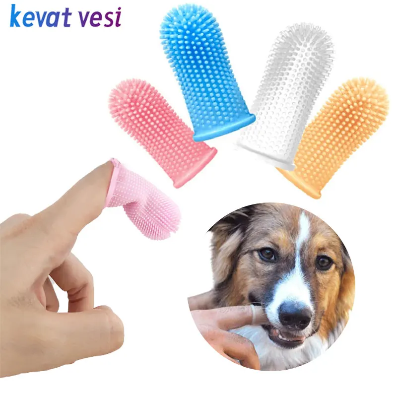 Super Soft Dog Finger Toothbrush Teeth Cleaning Bad Breath Care For Dogs cats Nontoxic Silicone pet Tooth Brush Dog Accessories