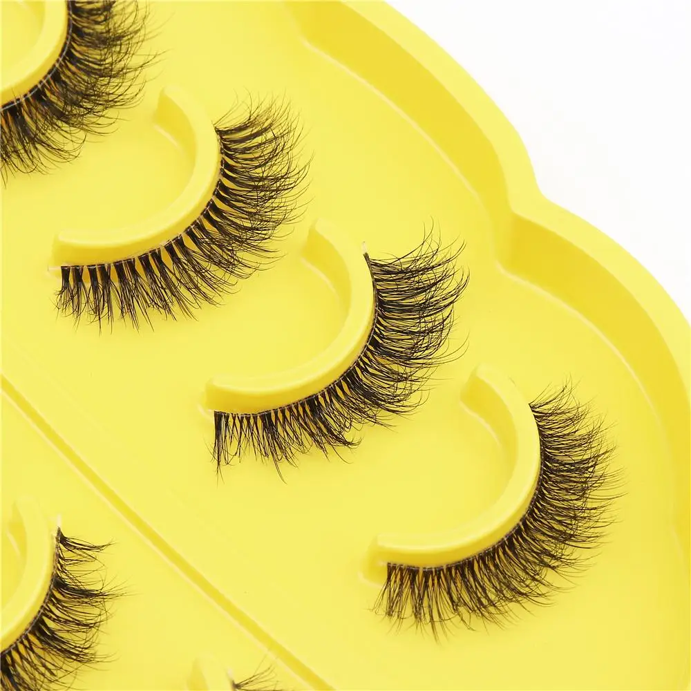 Black Leafy Tray False Eyelashes Flying Natural Look Volume Lashes Multi-Style Wispy Fox Eye Fake Lashes