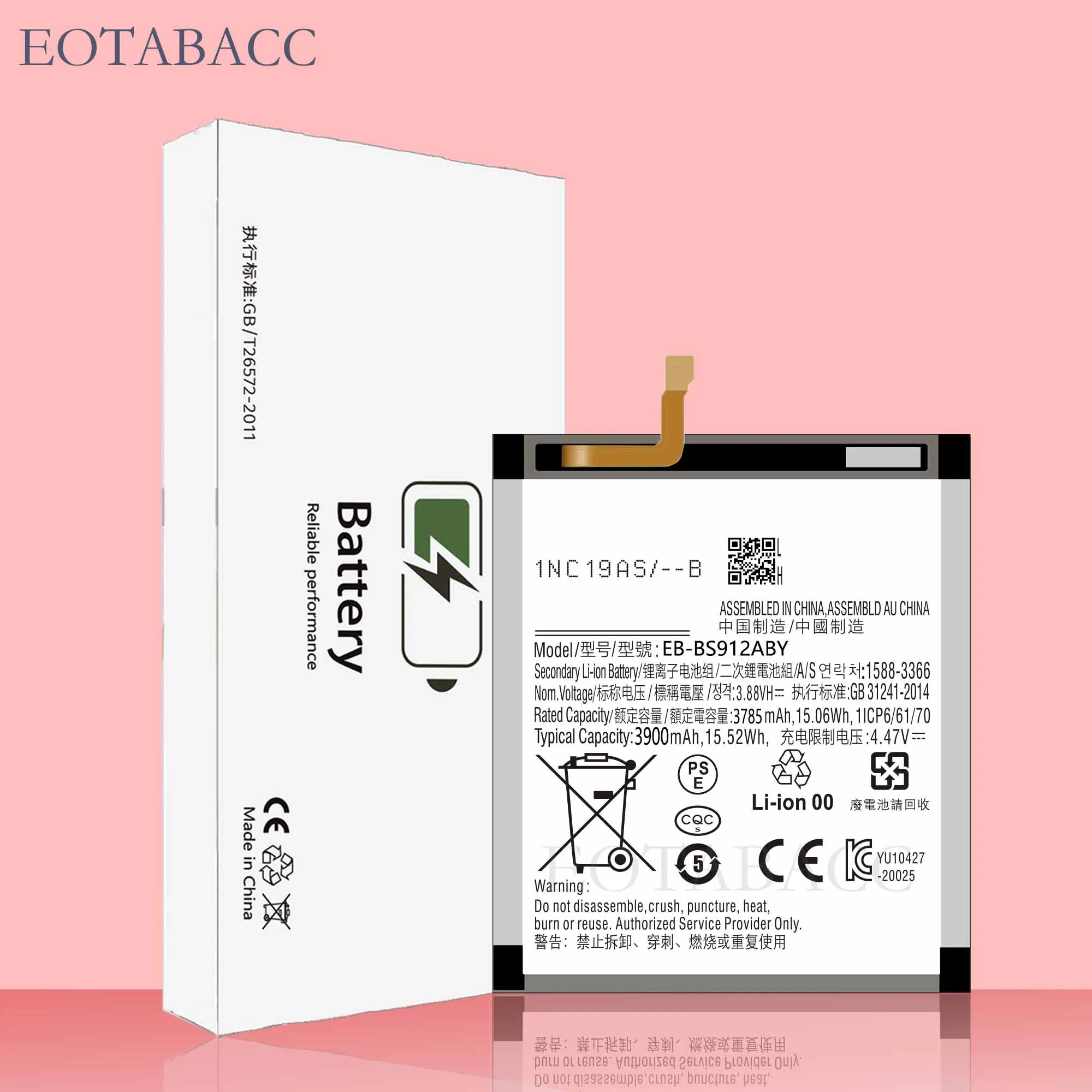 EOTABACC 100% New High Quanlity Battery EB-BS912ABY For Samsung S23 Battery +Tools