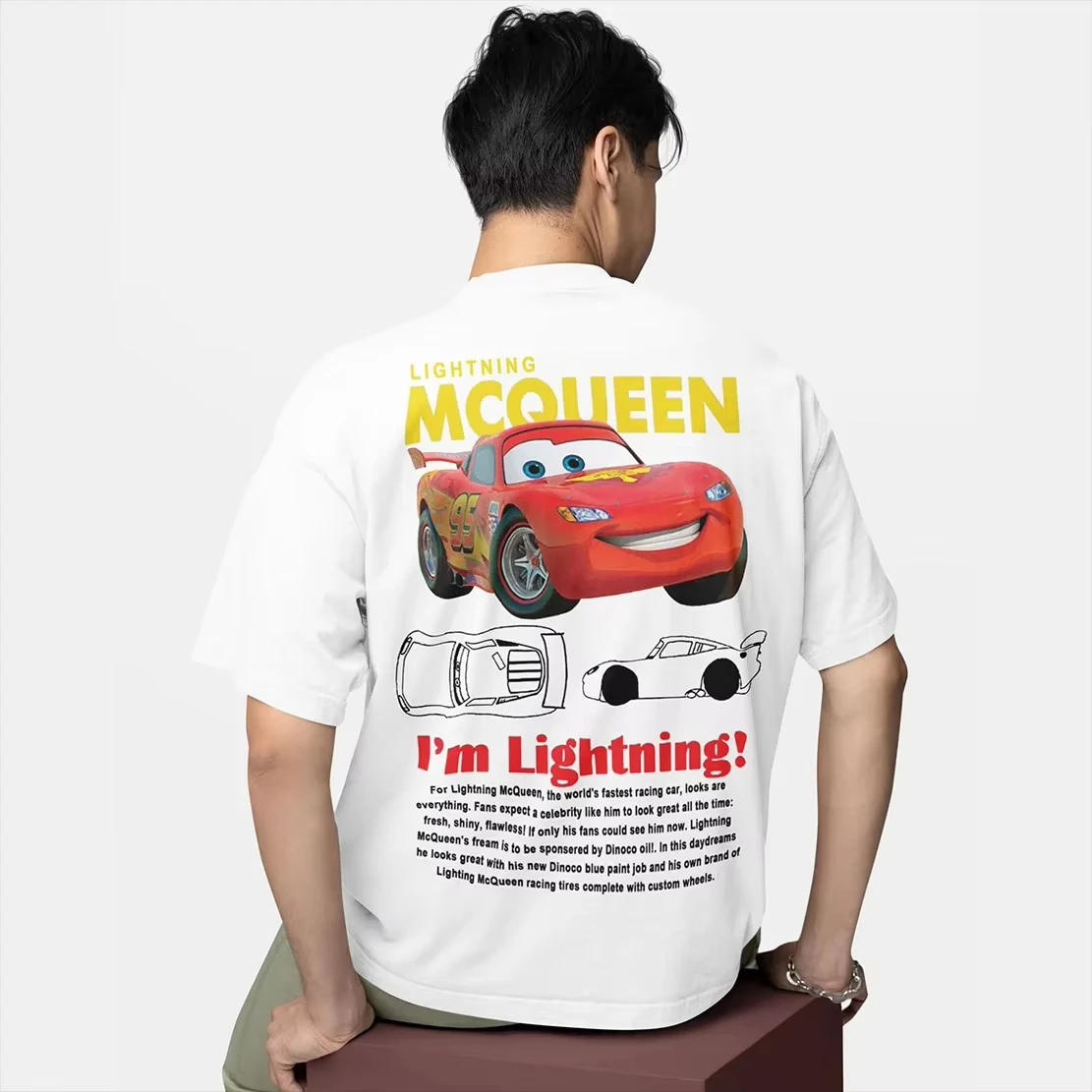 Family Summer Men Women's Sally I'm Lightning Cars Mcqueen Graphic T Shirts Accessories Funny Cotton Couple Top kids Tee Clothes image 5