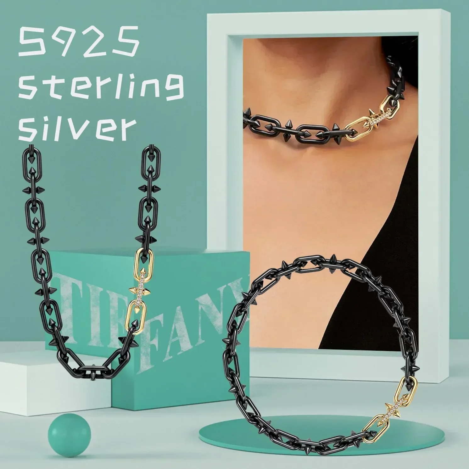 

S925 Silver Gothic Style Necklace - Popular Fashion for Parties