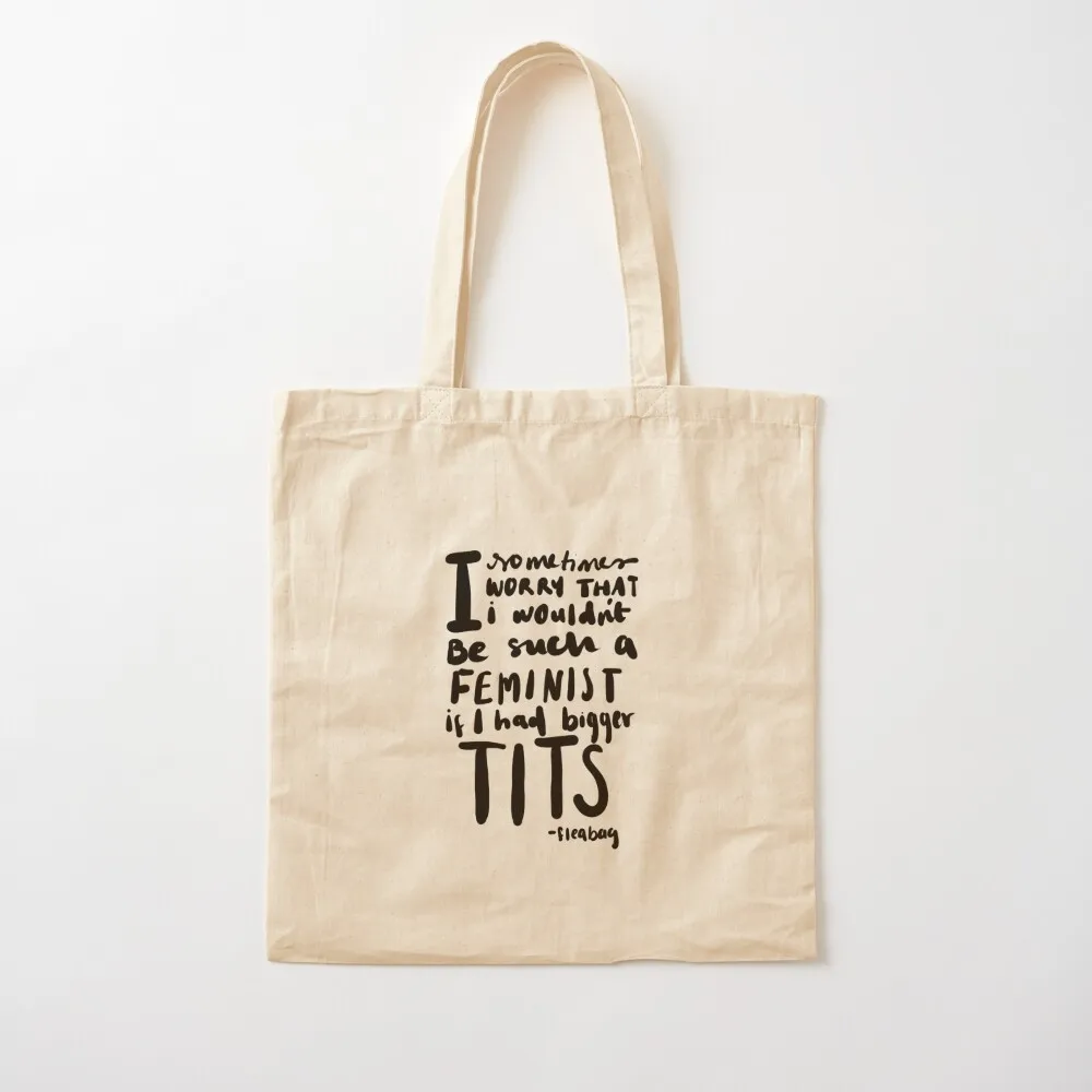 Sac fourre-tout en toile réutilisable pour hommes et femmes, sac à provisions portable, sac à main avec citation Fleabag